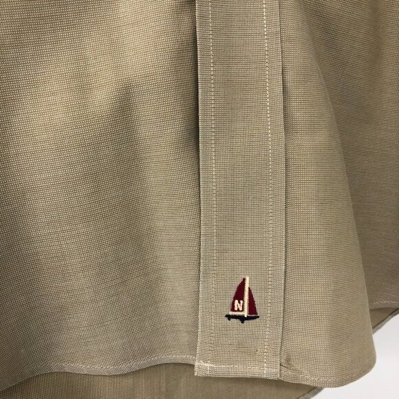 Nordstrom tan 100% Cotton wrinkle free men’s dress shirt neck 16.5  (32) - Picture 13 of 15